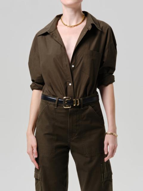 Citizens of Humanity Thea Boyfriend Shirt In Dark Olive