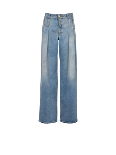 Balmain Pleated denim jeans
