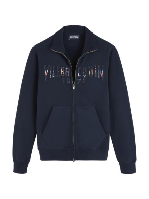 Vilebrequin Men Cotton Front Zip Sweatshirt Neo Médusa brodé