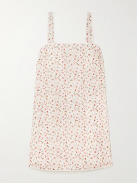POSSE Charlotte Lace-trimmed Floral-print Cotton Mini Dress