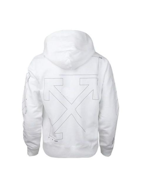Off-White Off-White Diagonal Sleeve Unfinished Popover Hoody White OMBB034E19E300030191