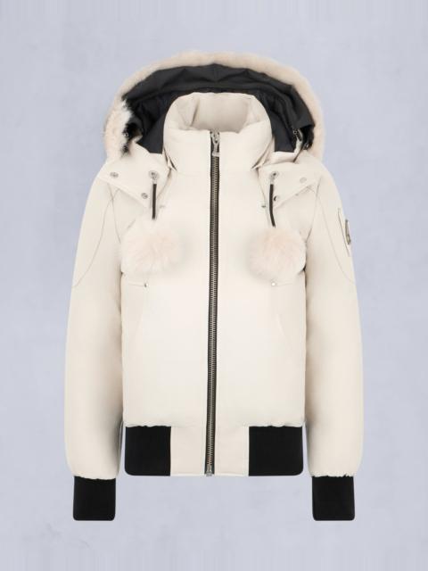 MOOSE KNUCKLES ORIGINAL DEBBIE SHEARLING TRIM BOMBER JACKET