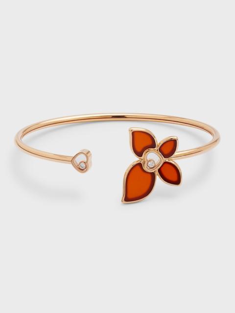 Chopard Happy Butterfly 18K Rose Gold Carnelian Bracelet