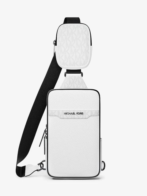MICHAEL KORS Cooper Medium Pebbled Leather and Signature Logo Sling Pack with Pouch