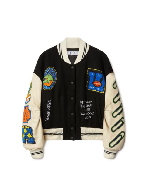 Off-White Embr Patch Croco Crop Varsity