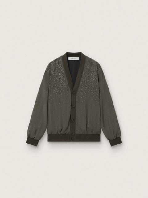Golden Goose Unisex brown and ivory check mohair blend jacket