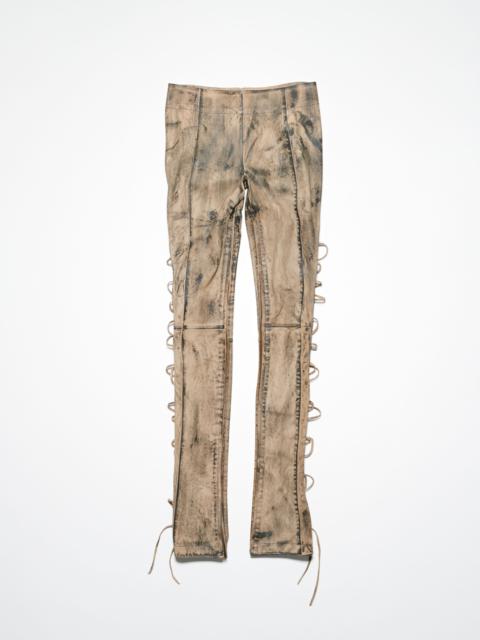  Cowboy Lace up Leather Pants