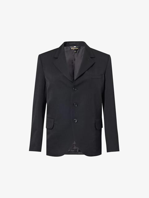 Single-breasted notched-lapel wool jacket