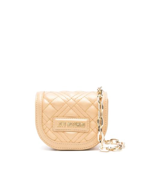 Moschino glitter-embellished quilted mini bag