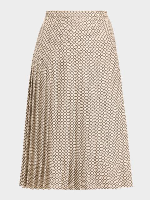 Loro Piana Clea Pleated Silk Midi Skirt