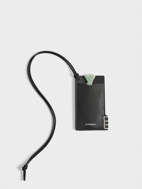 JW Anderson LEATHER LOAFER POUCH & FISH ACETATE COMB IN BLACK