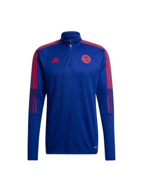 adidas Stripe Half Zipper Logo Solid Color Jacket Blue HA2541