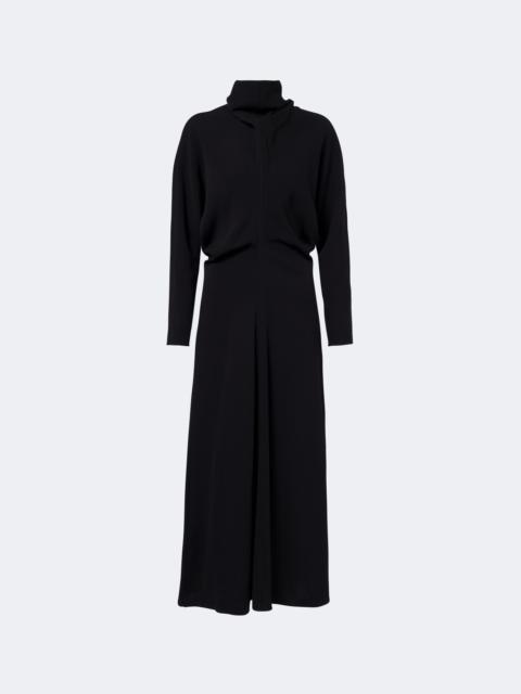 TOTEME Draped turtleneck cady midi dress
