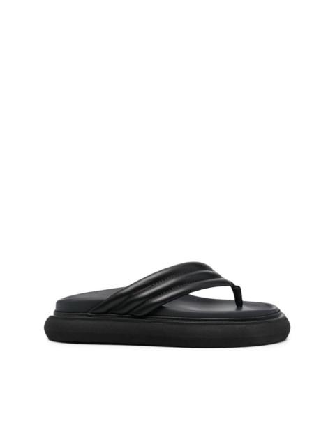 chunky-sole leather flip flops
