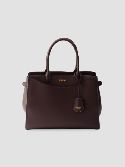 Prada Women's Prelude Large Leather Top Handle Bag - Dark Brown