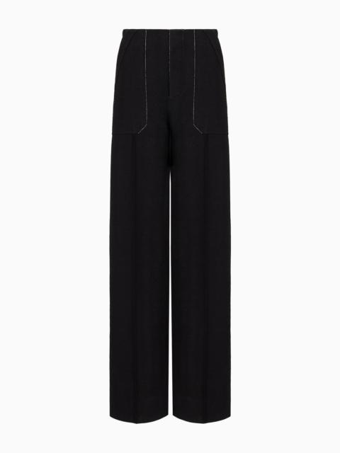 Straight-cut trousers in a bonded silk blend