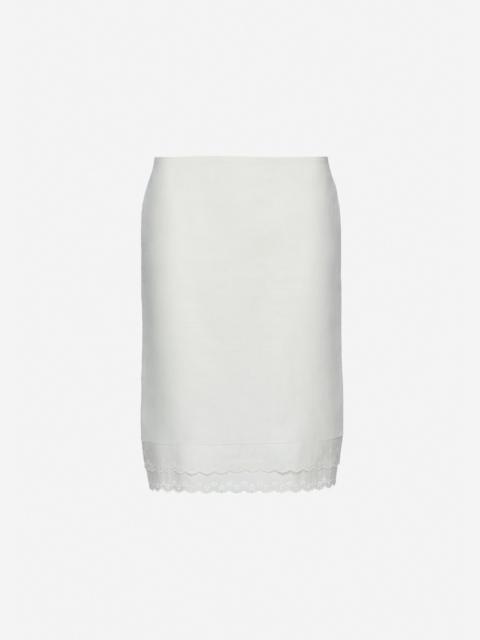 MAGDA BUTRYM Layered pencil skirt with lace trim in white