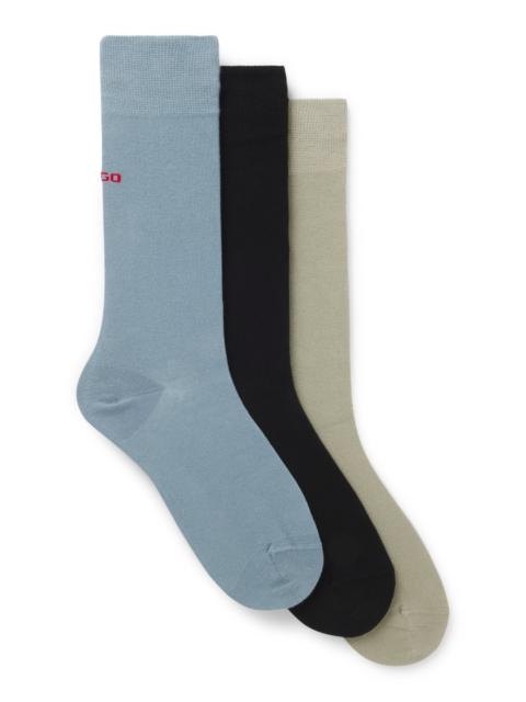 HUGO THREE-PACK OF LOGO SOCKS IN A REGULAR LENGTH