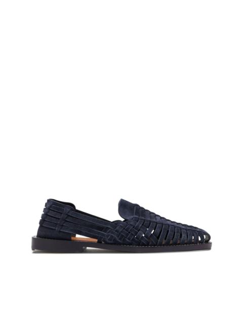 Brunello Cucinelli woven suede loafers