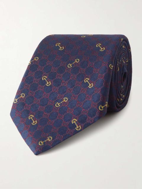 7cm Logo-Embroidered Silk-Jacquard Tie