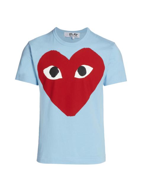 Comme des Garçons PLAY Men Large Center Heart Graphic T-Shirt - Blue