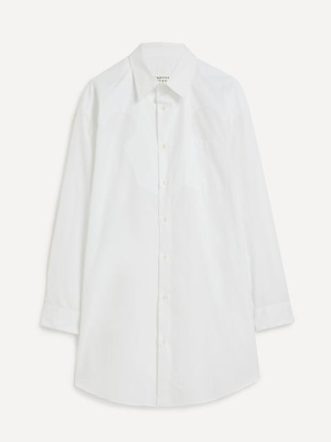 Yoke-Embroidered Cotton Shirt