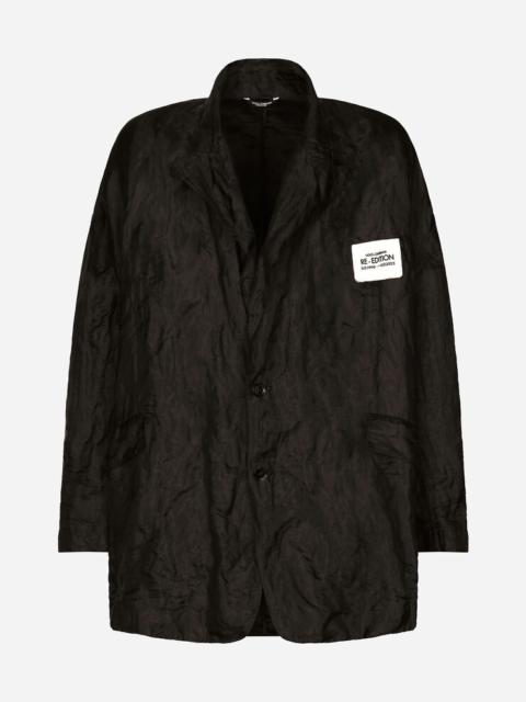 Dolce & Gabbana Oversize metallic technical fabric and silk jacket