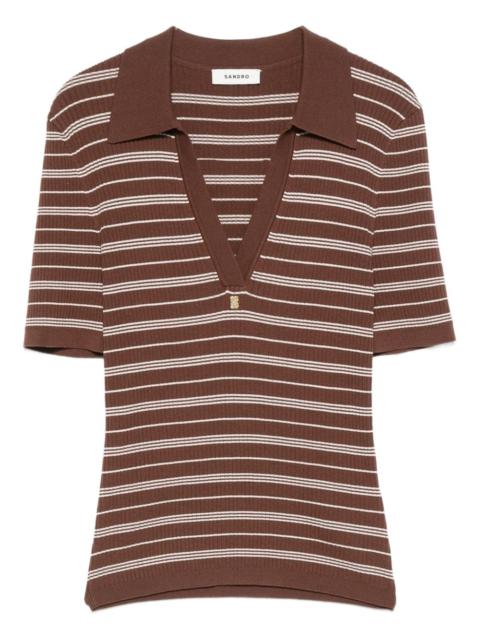 Sandro striped V-neck T-shirt