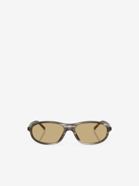 Prada striped oval-frame sunglasses