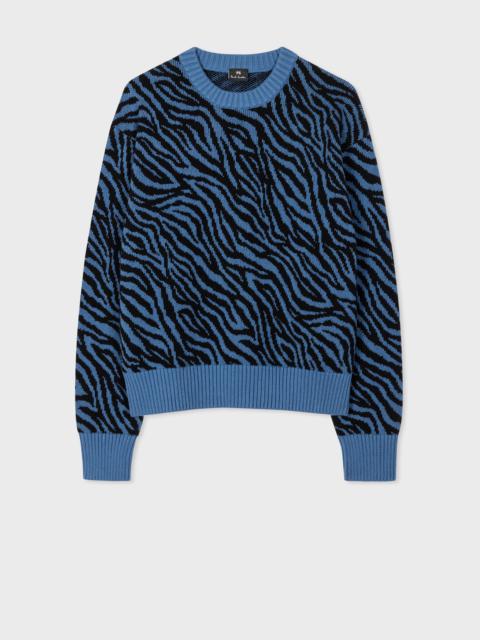 Paul Smith Organic Cotton Blue Zebra Sweater