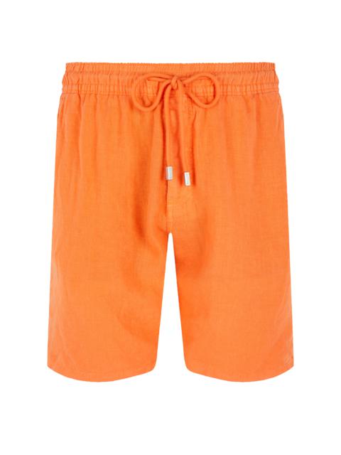 Vilebrequin Men Linen Bermuda Shorts cargo pockets
