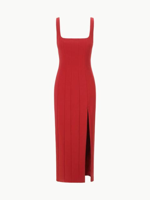 STAUD ANKLE PORTRAIT DRESS ROUGE