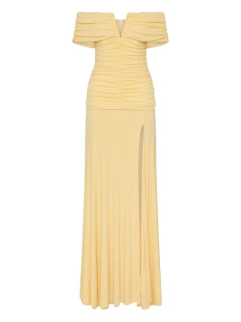 REBECCA VALLANCE Zaley off-shoulder slit maxi dress