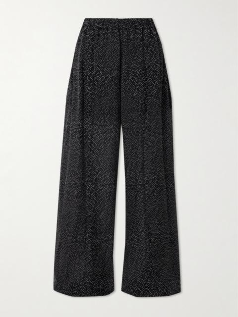 NINA RICCI Polka-dot Silk-tulle Wide-leg Pants
