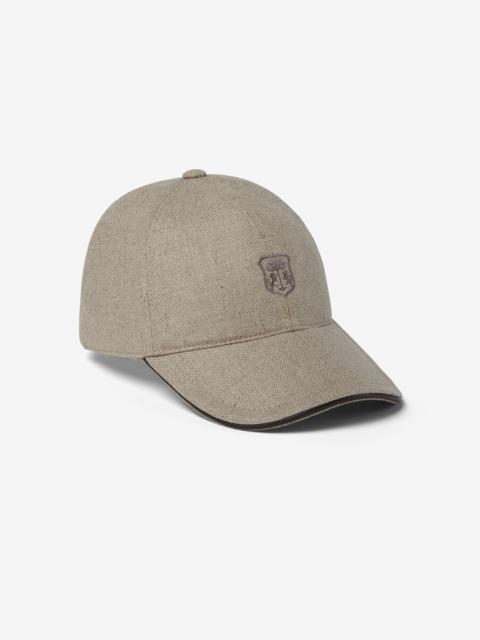 CORNELIANI Beige silk and cashmere baseball cap