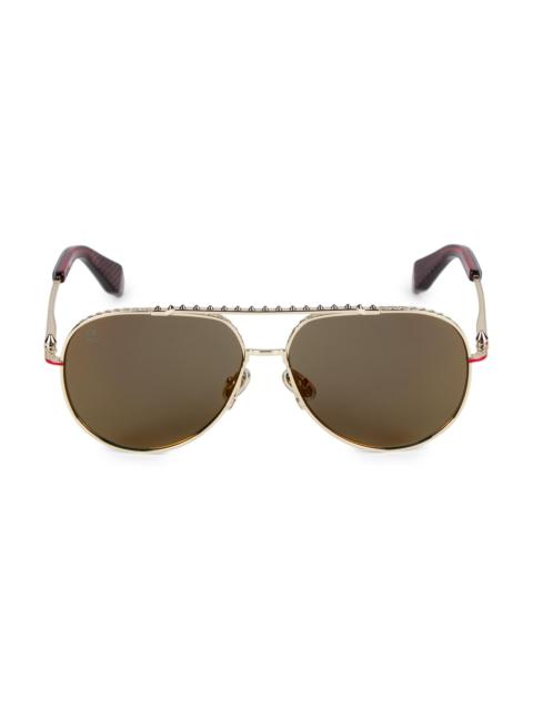Christian Louboutin Women's Greggo 61MM Aviator Sunglasses - Gold Brown