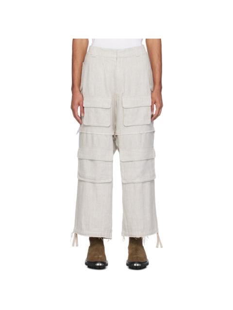 MISBHV Gray Raw Edge Cargo Pants