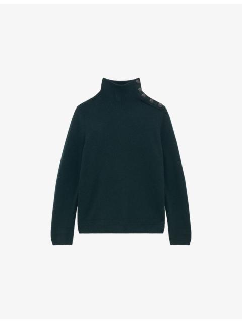 The Kooples Funnel-Neck Wool Knitted Jumper