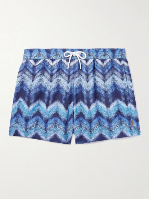 Missoni Straight-Leg Mid-Length Striped Swim Shorts Blue