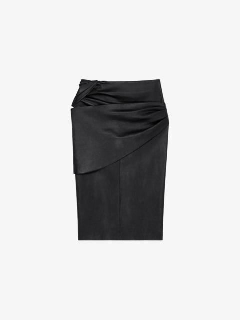 Givenchy DRAPED SKIRT IN LEATHER