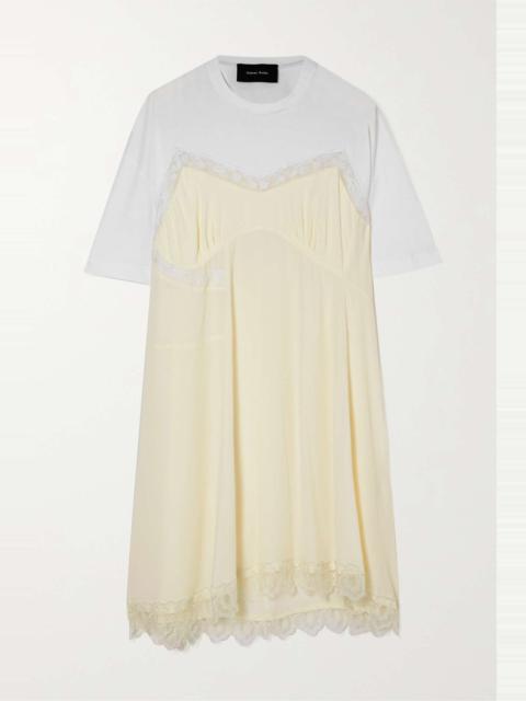 Simone Rocha Lace-trimmed tulle and jersey midi dress