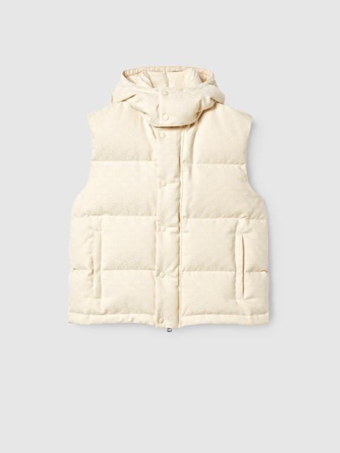 GUCCI GG cotton blend canvas puffer vest