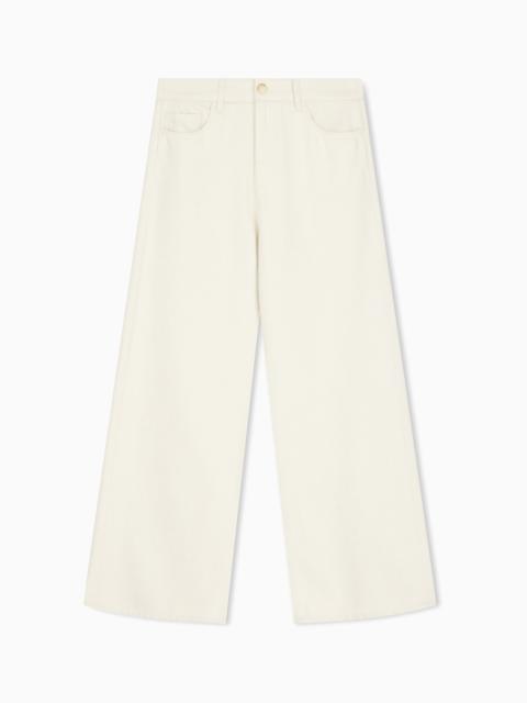 EMPORIO ARMANI REGULAR FIT FIVE-POCKET PANTS IN COTTON AND VISCOSE DRILL