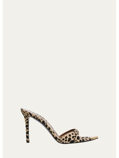 Giuseppe Zanotti 90mm Leopard Calf Hair Mules