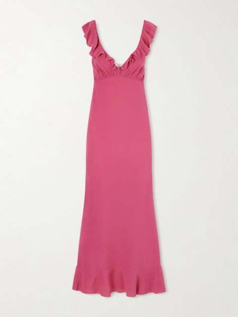 Chloé Ruffled Silk-chiffon Midi Dress
