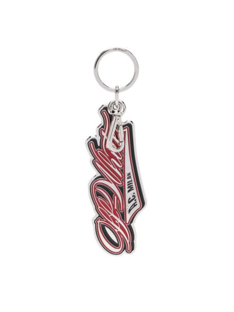 Off-White x AC Milan logo-plaque keyring