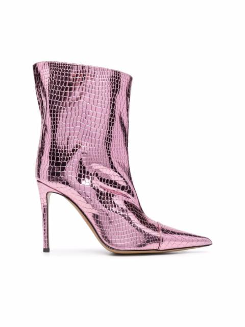 ALEXANDRE VAUTHIER crocodile-effect 105mm ankle boots