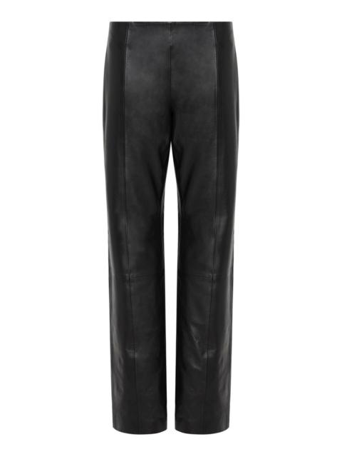 ST. AGNI Low-Rise Leather Pants black