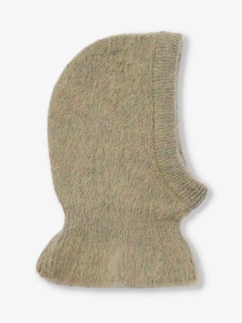 Brushed-texture ribbed stretch-woven blend balaclava