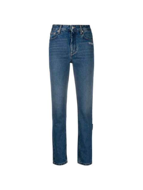 Off-White logo-embroidered straight-leg jeans